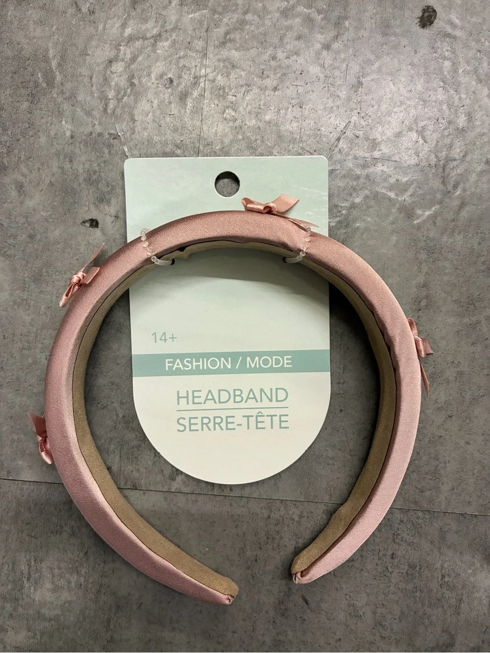 Fashion Pink Satin Padded Headband with Bows